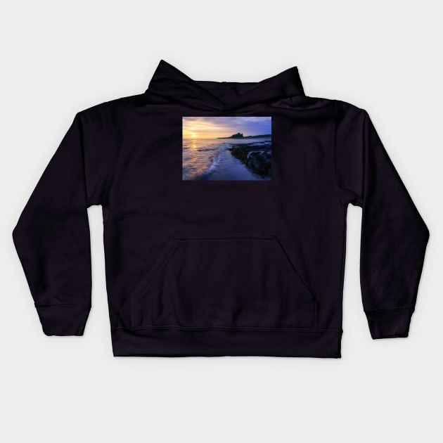 Bamburgh Castle Sunrise Kids Hoodie by TMcG72